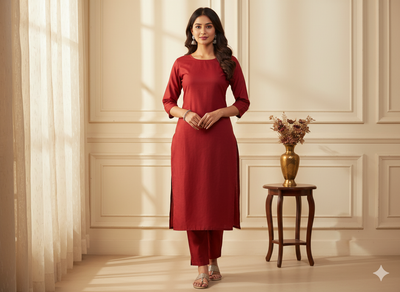 स्ट्रॉबेरी गुलाबी सादा ग्लेज्ड कॉटन कपड़ा