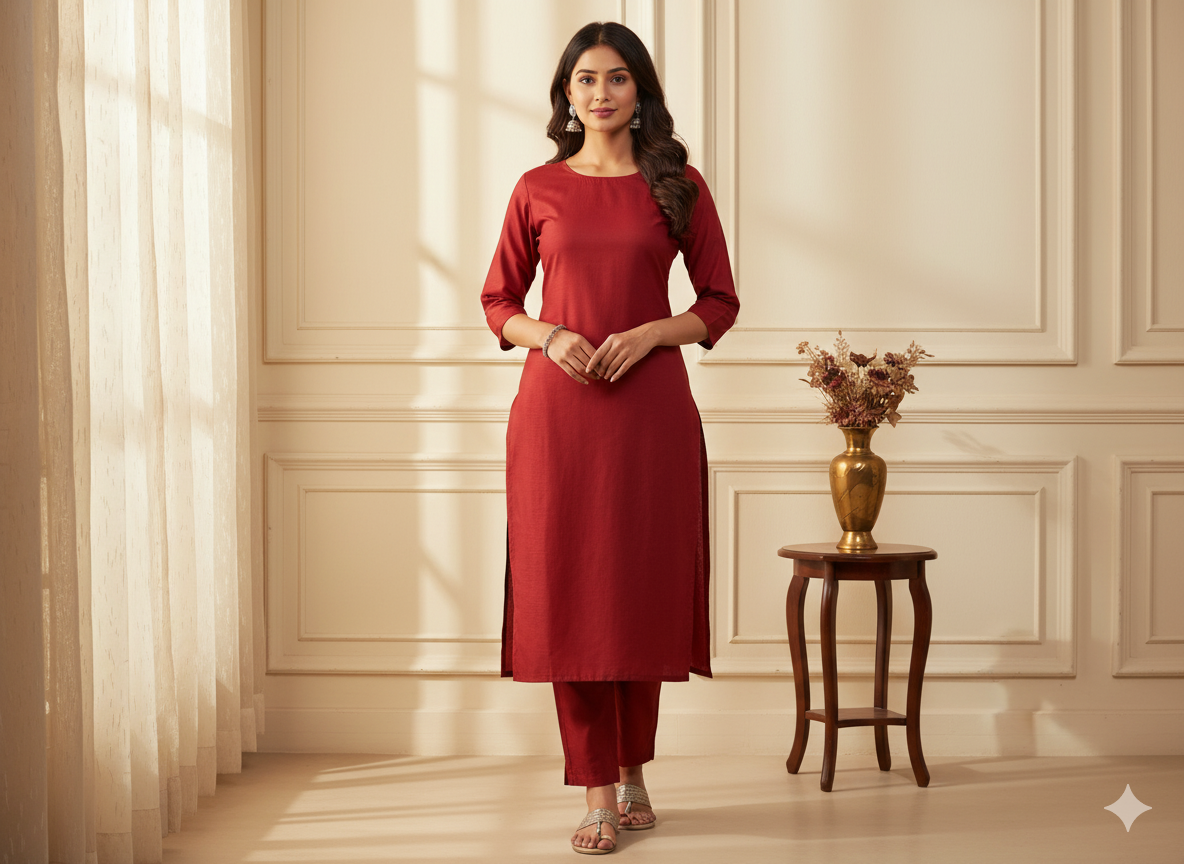 स्ट्रॉबेरी गुलाबी सादा ग्लेज्ड कॉटन कपड़ा (थोक)