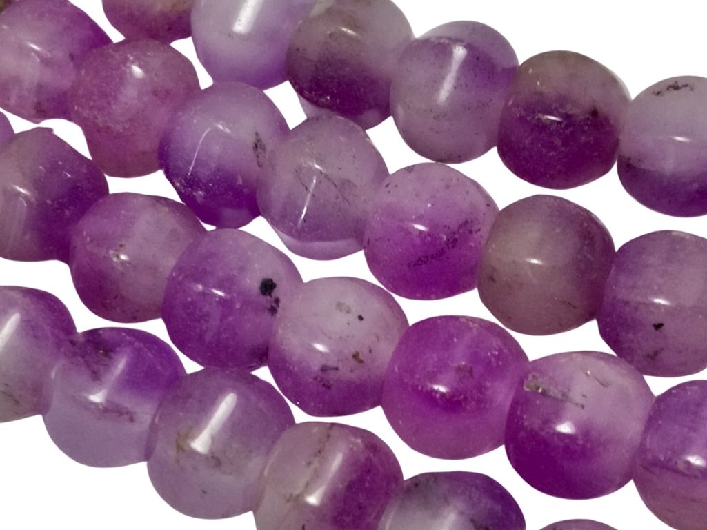 Purple Hexa Shaped Natural Stone Beads