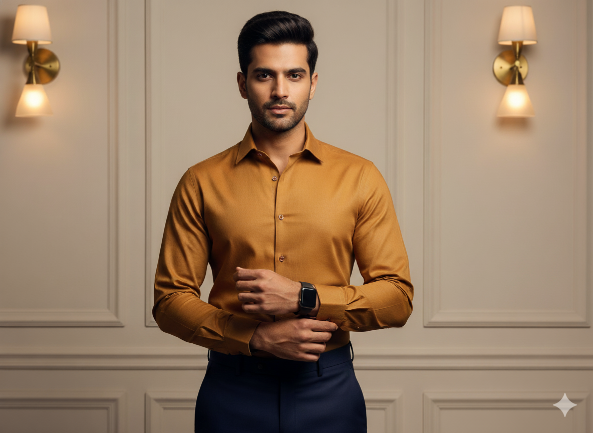 भूरा सादा ग्लेज्ड कॉटन कपड़ा (थोक)