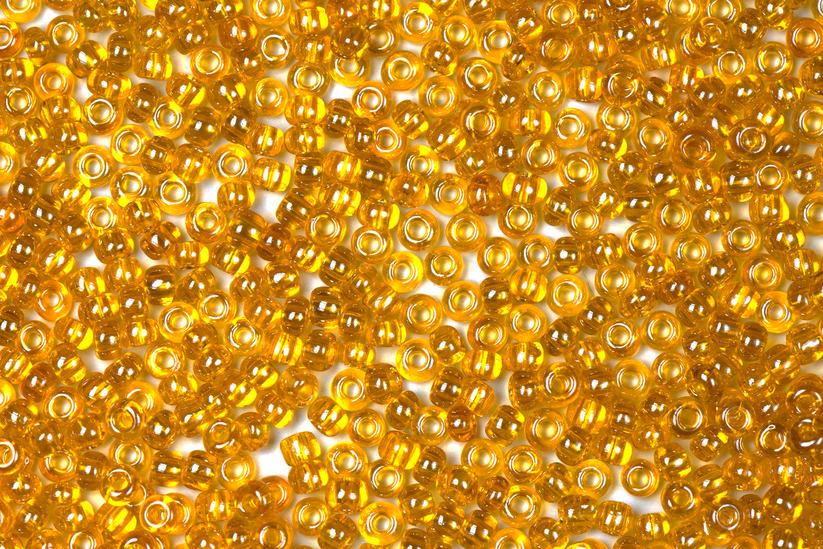 Amber Yellow Preciosa Luster Inside Round Rocailles Seeds Beads