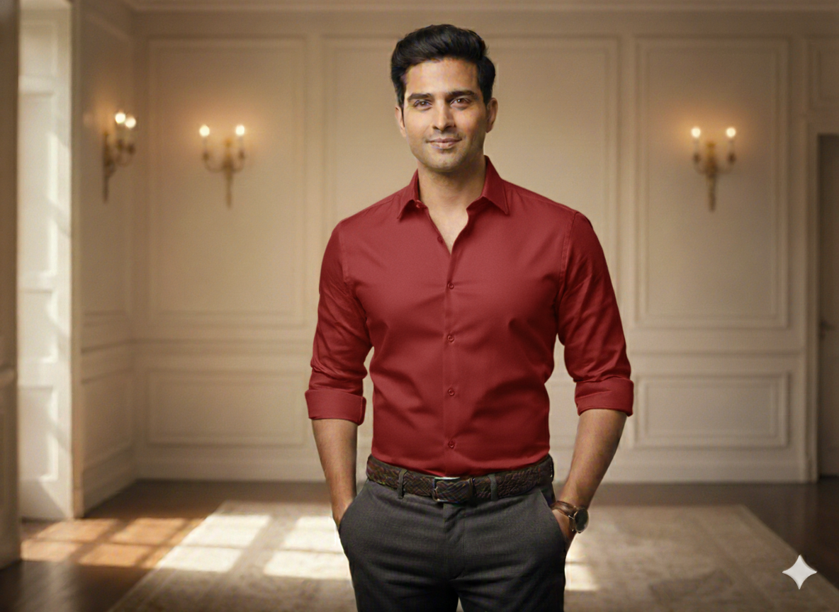 गहरा पेनी भूरा सादा ग्लेज्ड कॉटन कपड़ा