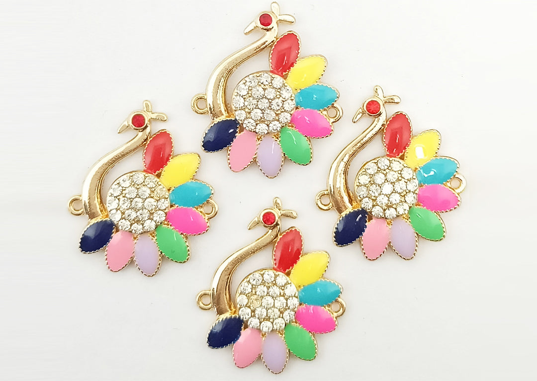 Multicolor Peacock Charms