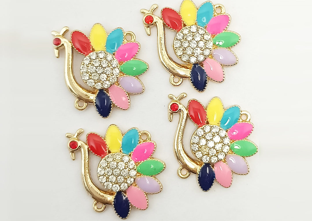 Multicolor Peacock Charms