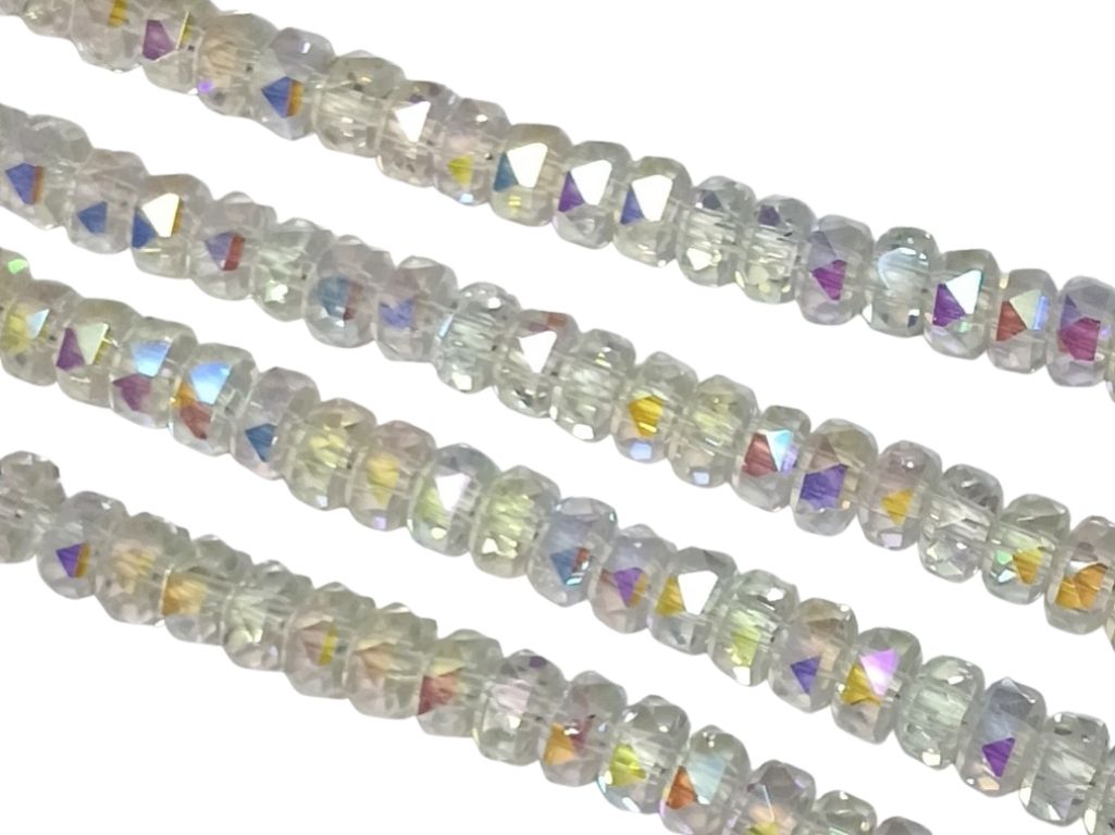 White Rainbow New Half Cut Crystal Beads