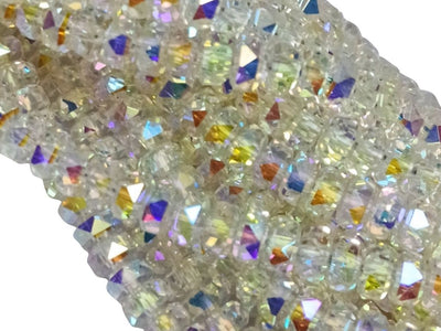White Rainbow New Half Cut Crystal Beads