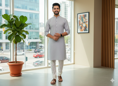 सफ़ेद सादा प्रीमियम कॉटन लिनन फ़ैब्रिक