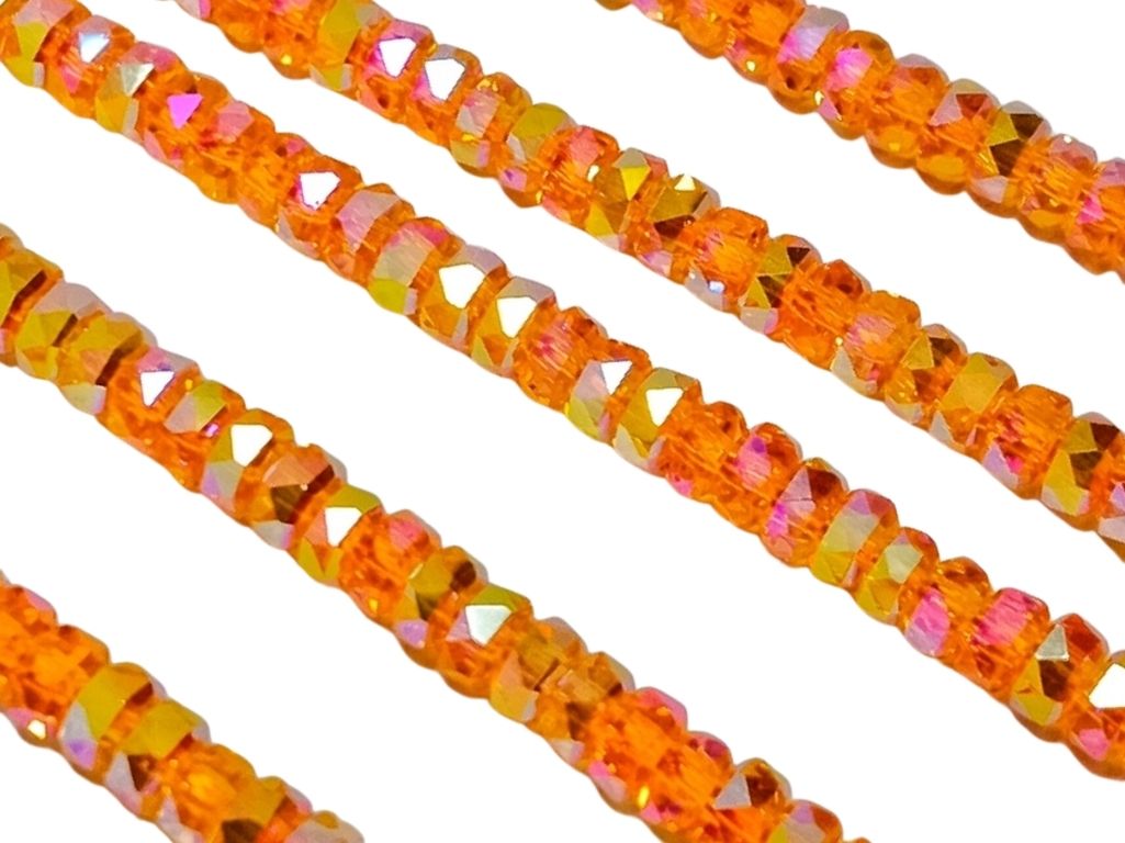 Orange Rainbow New Half Cut Crystal Beads