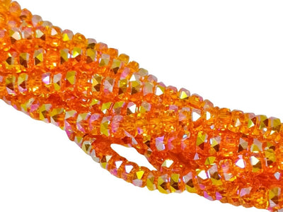Orange Rainbow New Half Cut Crystal Beads