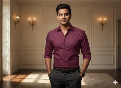 गहरे बैंगनी रंग का सादा ग्लेज्ड कॉटन कपड़ा (थोक)