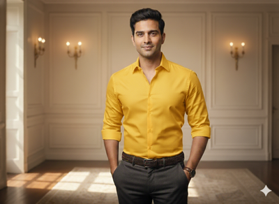 बटरस्कॉच पीला सादा ग्लेज्ड कॉटन कपड़ा (थोक)