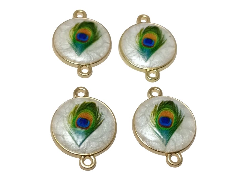 White Peacock Metal Charms