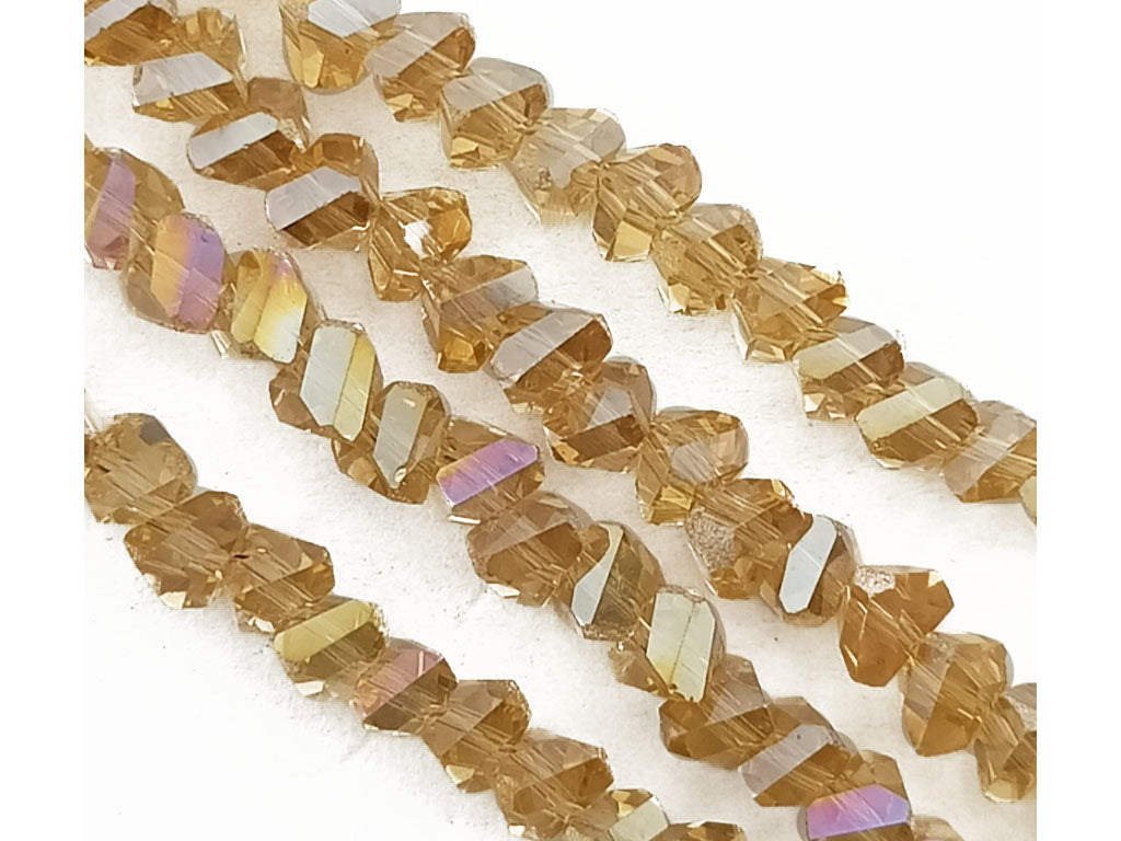 Transparent Golden Uncut Designer Glass Crystal Beads