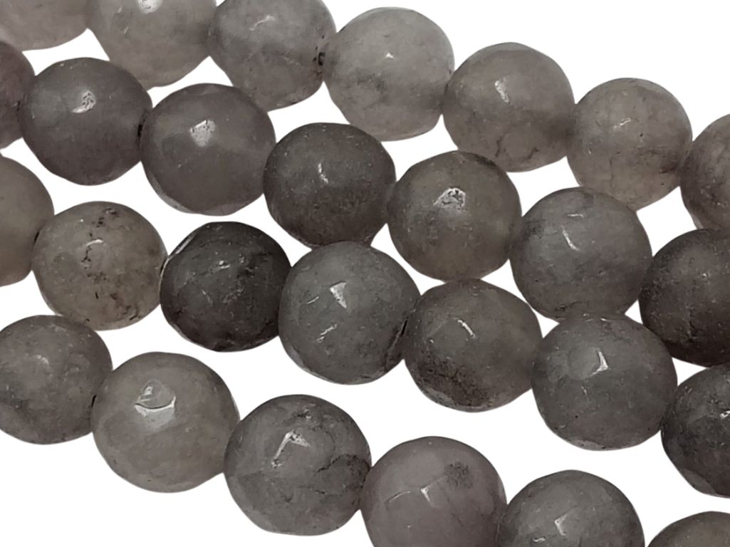 Grey 8 mm Rondelle Jade Quartz Stones