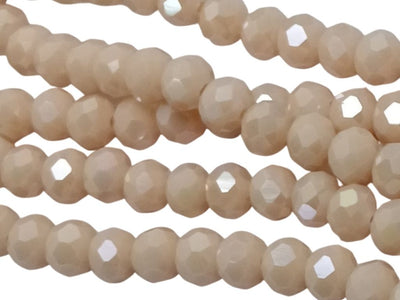Cream Rainbow Tyre / Rondelle Crystal Beads