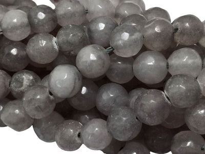 Grey 8 mm Rondelle Jade Quartz Stones