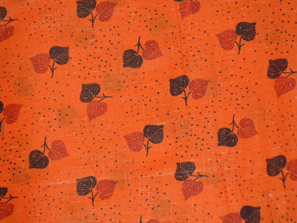 orange-leaves-printed-cotton-linen-fabric