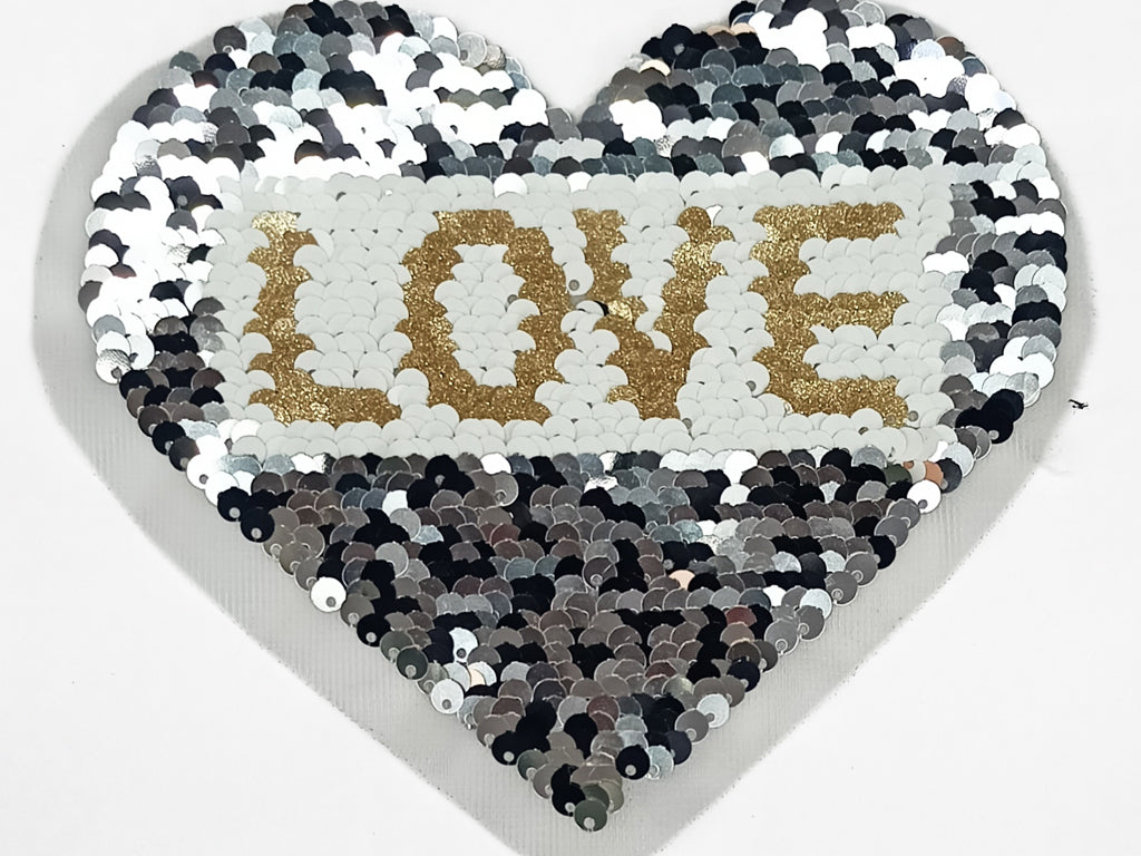 Multicolor Heart Reversible Sequins Motifs