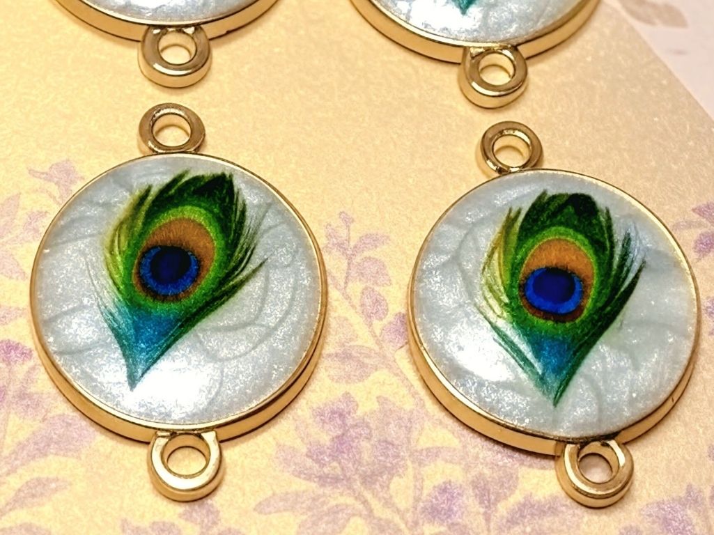 White Peacock Metal Charms