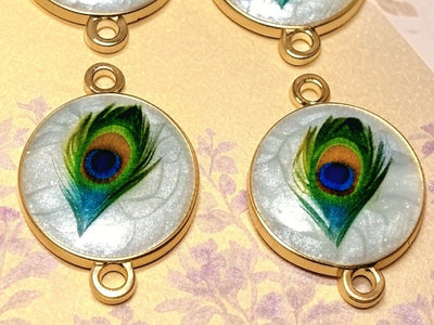 White Peacock Metal Charms