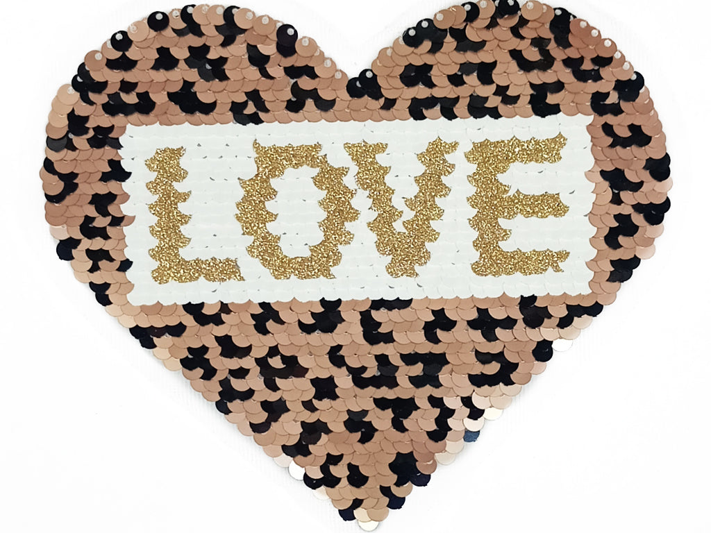 Multicolor Heart Reversible Sequins Motifs