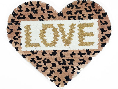 Multicolor Heart Reversible Sequins Motifs