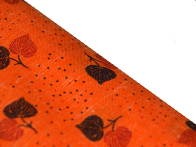 orange-leaves-printed-cotton-linen-fabric