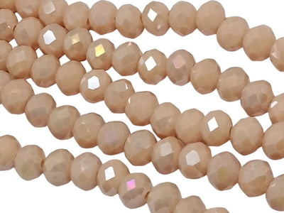 Cream Rainbow Tyre / Rondelle Crystal Beads