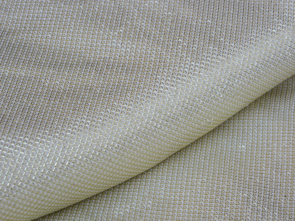 Water Golden Geometric Metallic Mesh Shimmer Interlock Bonding Fabric