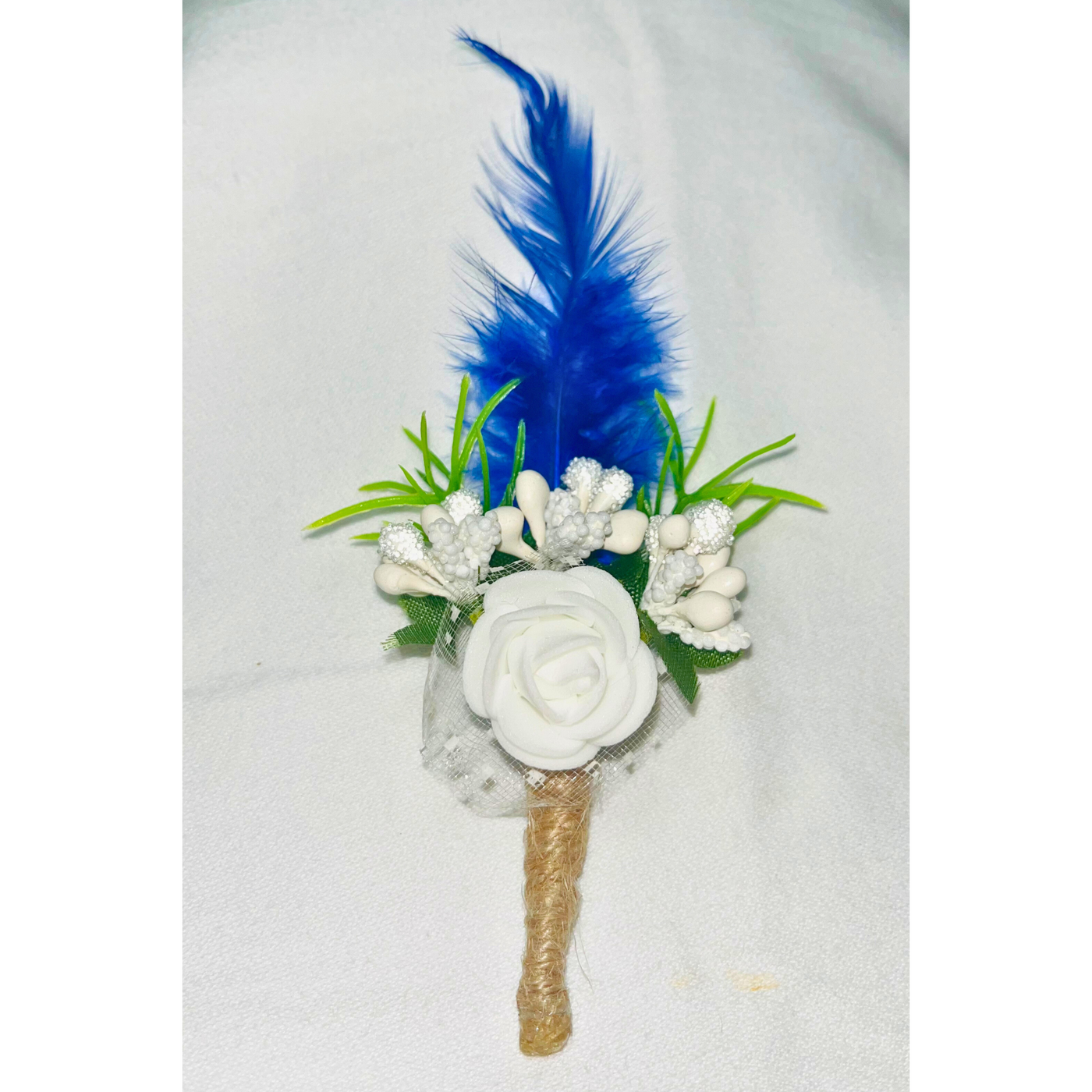 Multicolor Faux Feather Flower Brooch