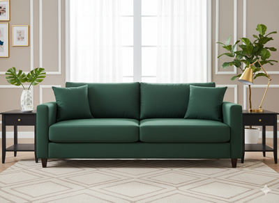 गहरे हरे रंग का सादा भारी सूती कैनवास कपड़ा