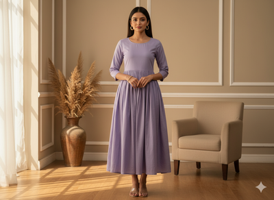 Purple Plain 100% Pure Mul Mul Cotton