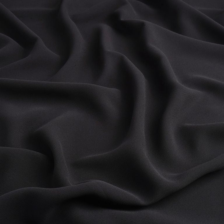 Black Plain Faux Georgette Fabric