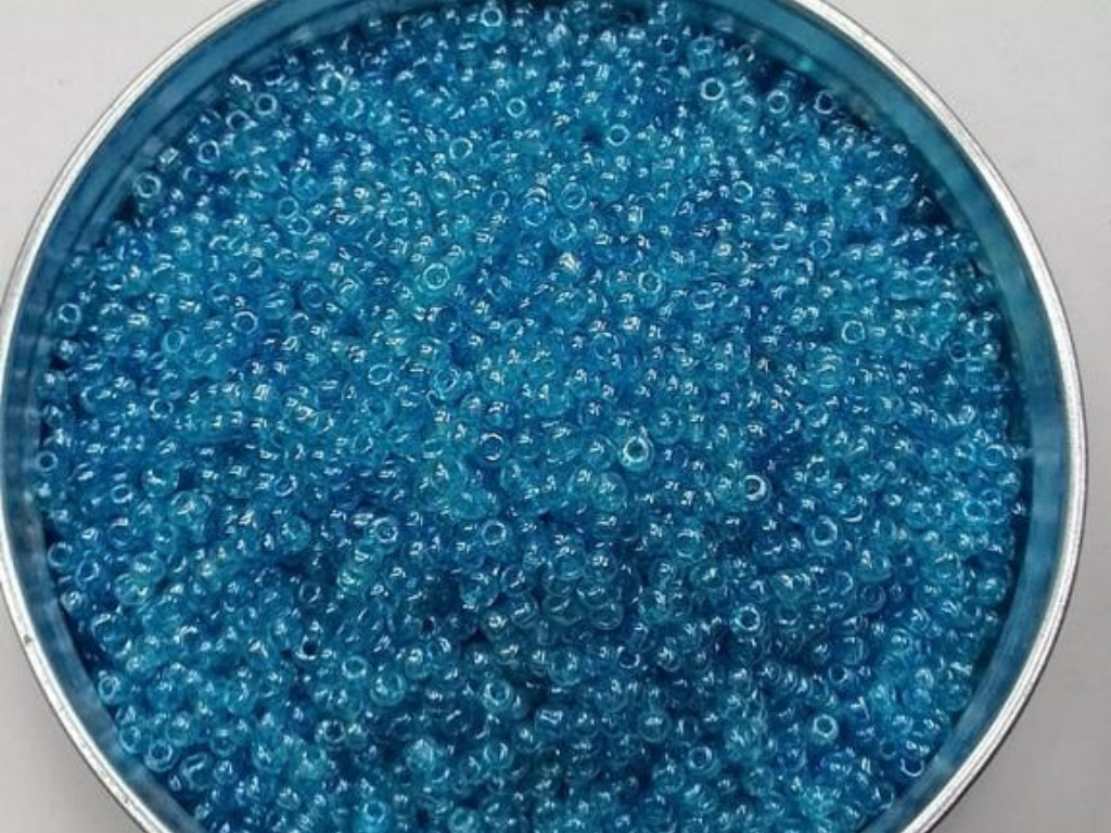 Light Blue Transparent Round Rocaille Glass Seed Beads- 2 mm