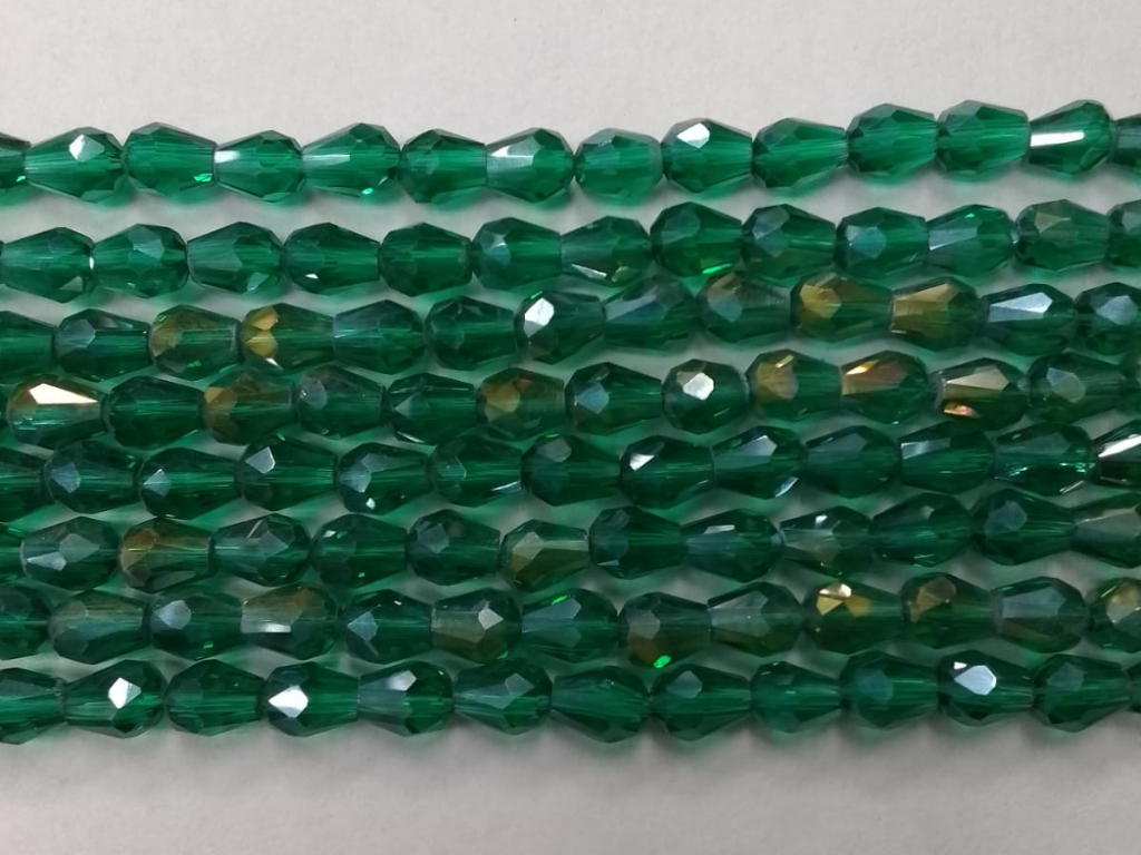 Green Drop Crystal Glass Beads