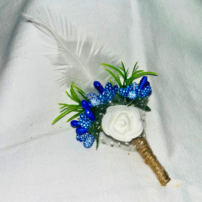 Multicolor Faux Feather Flower Brooch ( Wholesale )