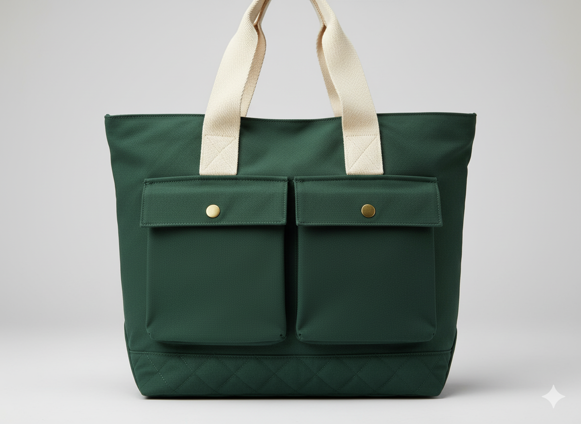 गहरे हरे रंग का सादा भारी सूती कैनवास कपड़ा