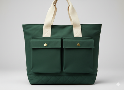 गहरे हरे रंग का सादा भारी सूती कैनवास कपड़ा