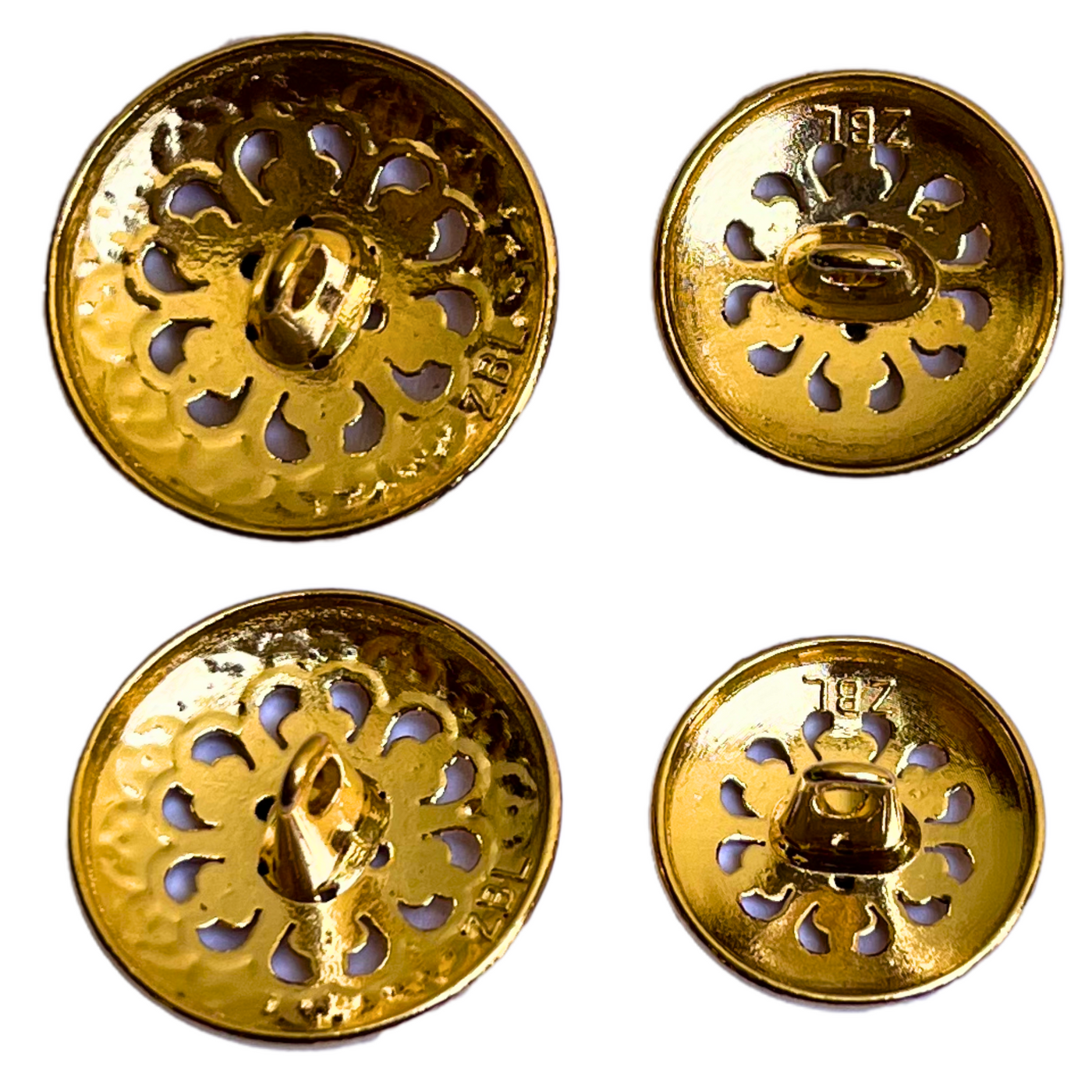 Navy Blue Color Flower Designer 1 Hole Metal Buttons