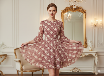 Maroon Diamond Digitally Printed Butter Crepe Fabric