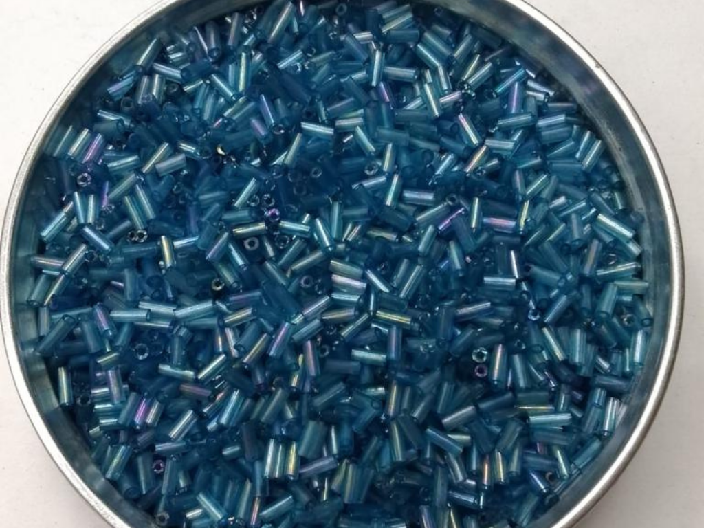 Light Blue Pipe Glass Seed Beads- 4.5 mm (Wholesale)