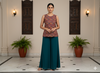 Maroon Traditional Digitally Printed Butter Crepe Fabric