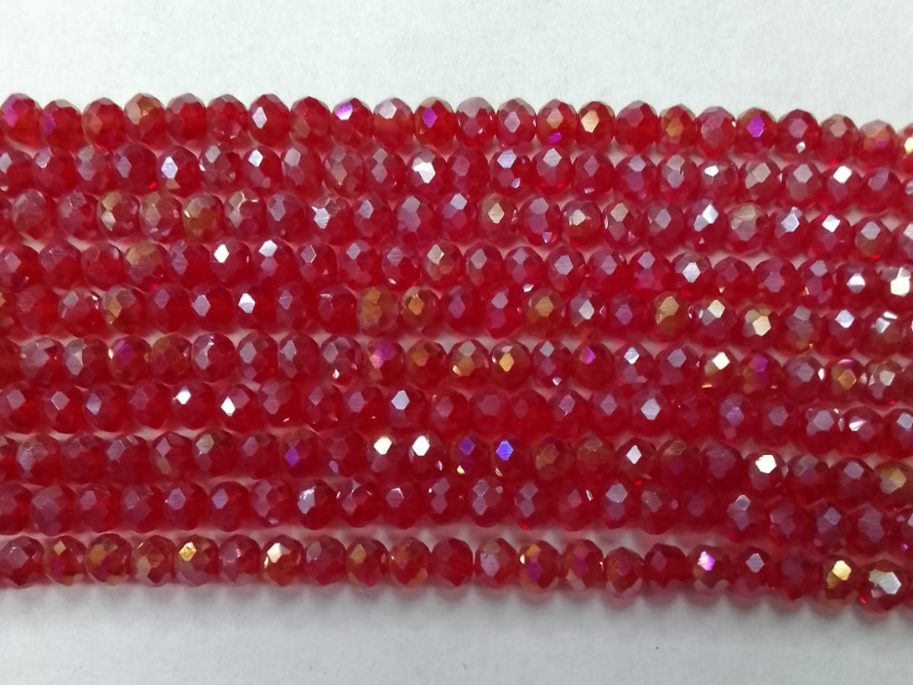 Dark Red Tyre Crystal Glass Beads (Wholesale