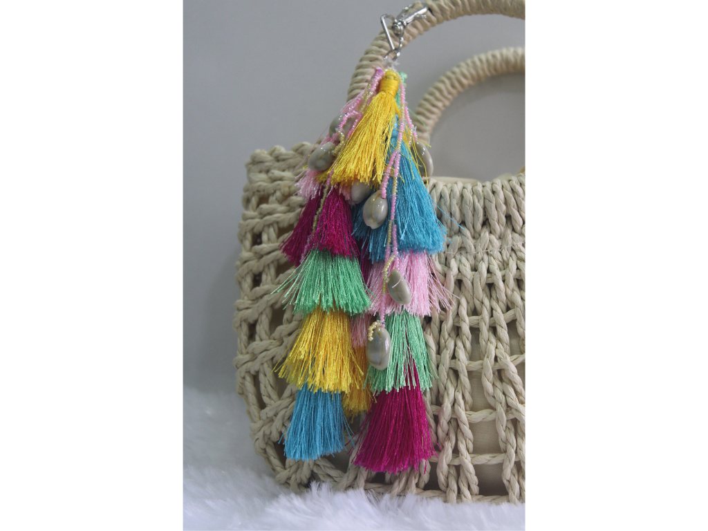 Multicolor Thread with Shells Tassel