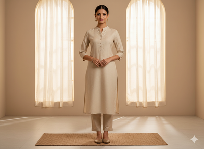 हल्के पीले रंग का सादा ग्लेज्ड कॉटन कपड़ा (थोक)