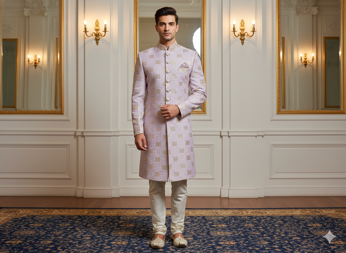 बकाइन धातुई सेक्विन कढ़ाई मलाई साटन कपड़ा