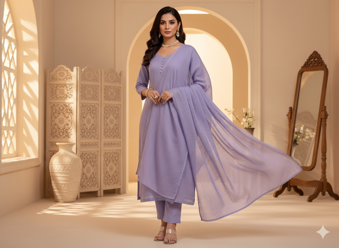 Purple Plain 100% Pure Mul Mul Cotton