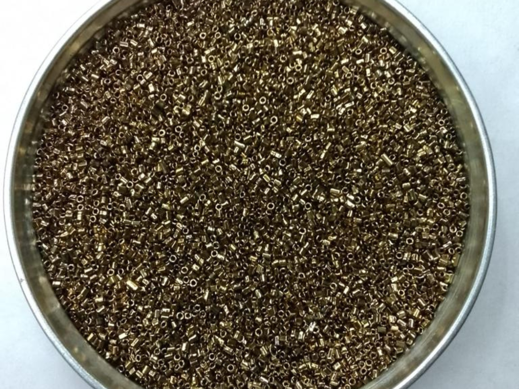 Metallic Golden 2 Cut Glass Seed Beads- 1.5 mm