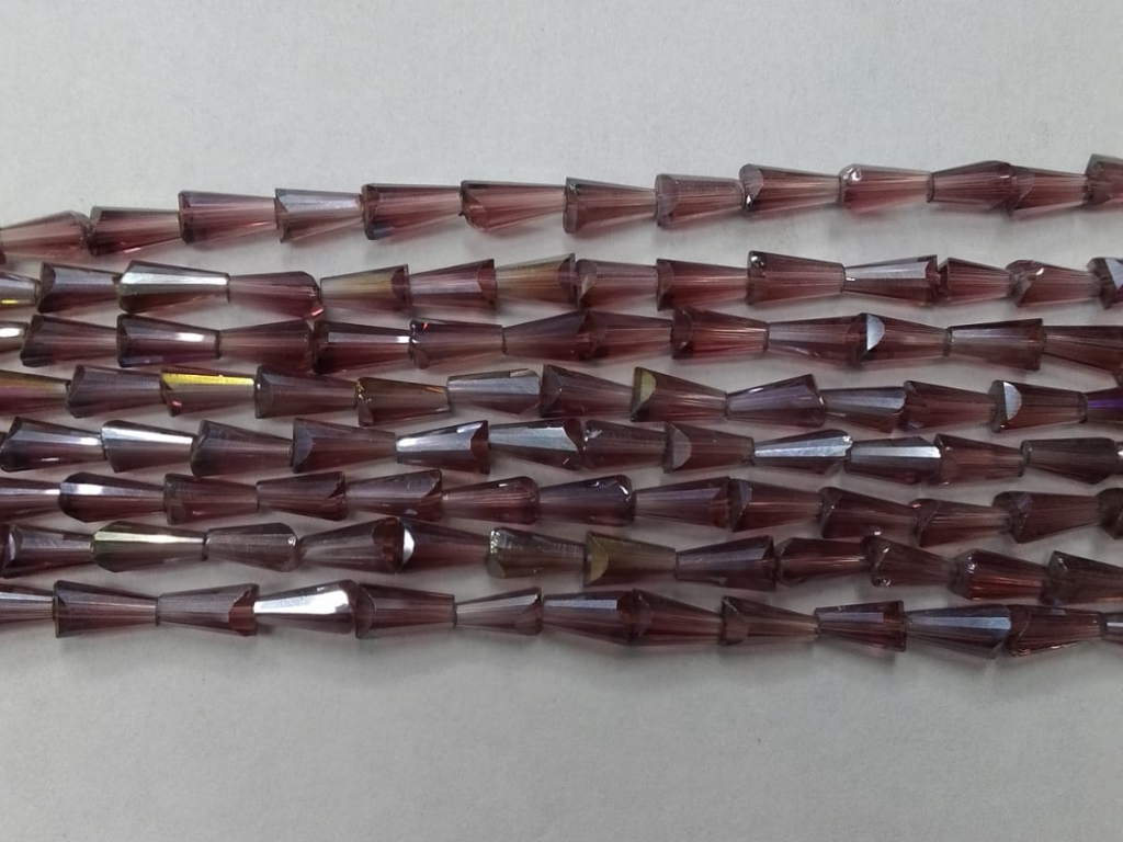 Purple Conical Crystal Glass Beads