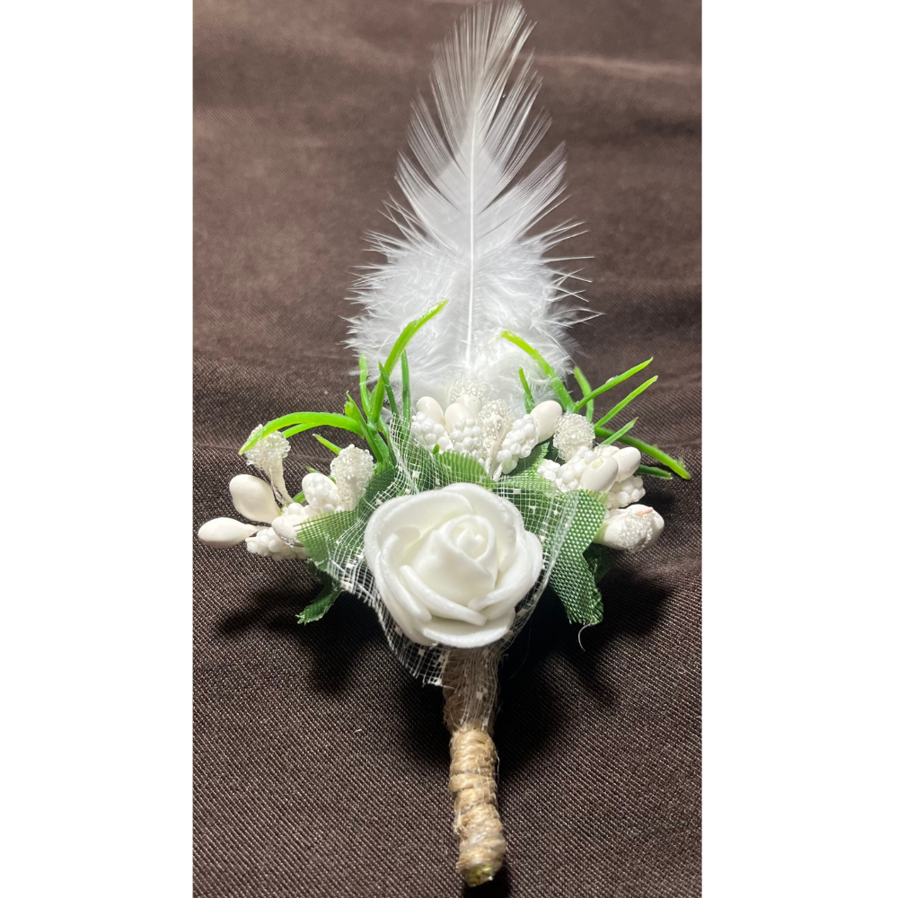 White Flower Brooch